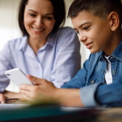 Mom with son learning Mom with son learning